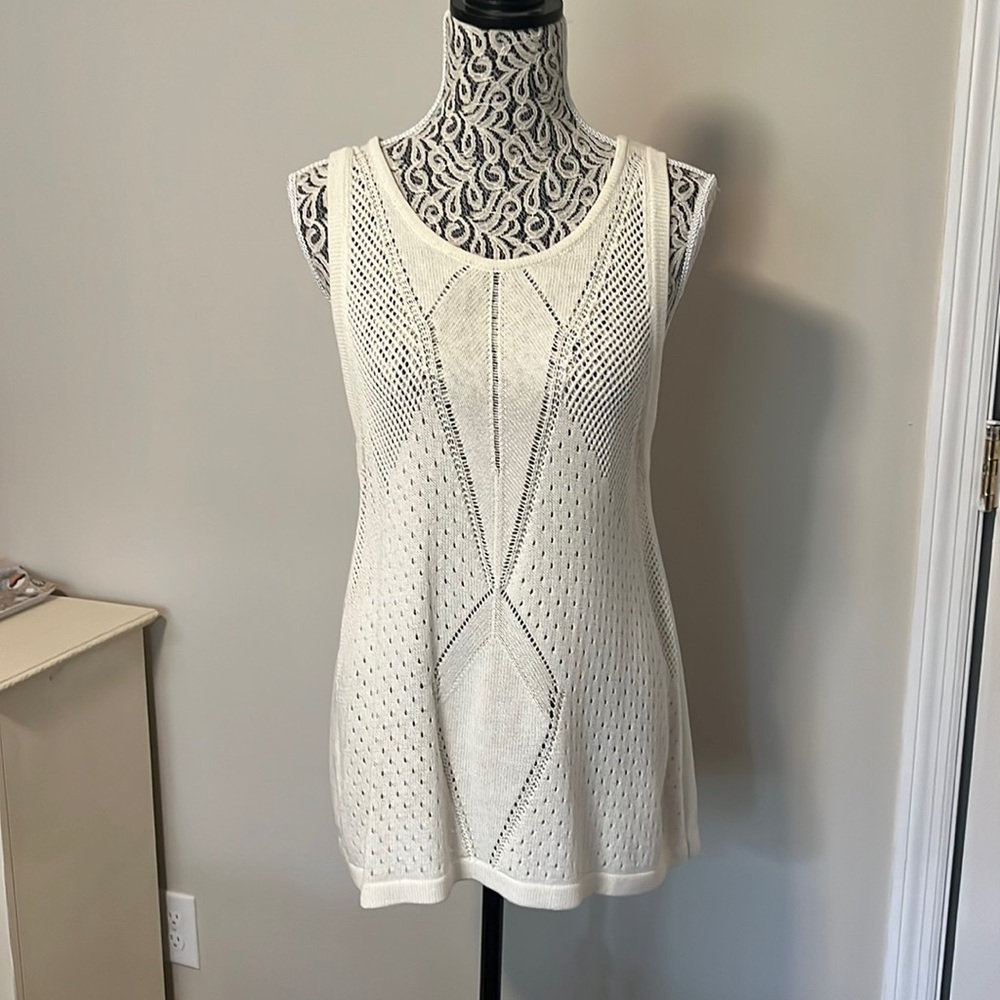 Cabi Ivory Summer Sleeveless Sweater